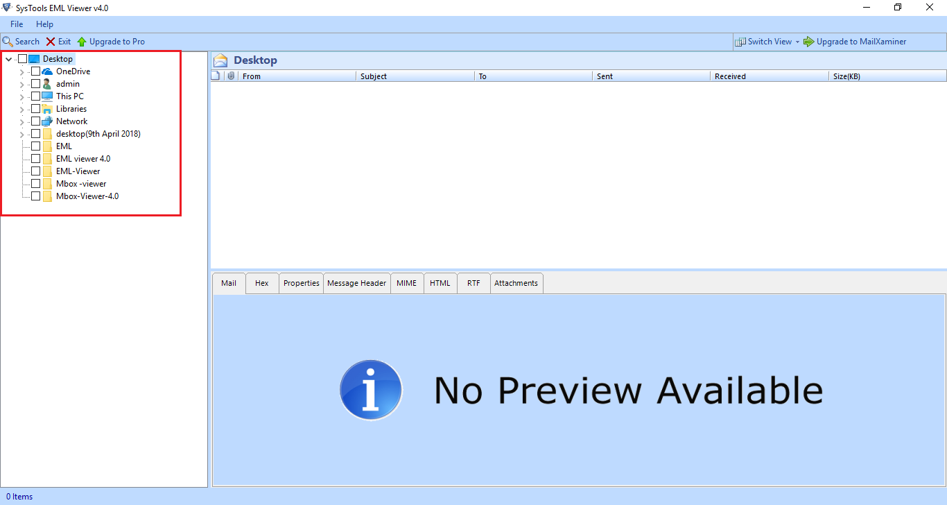 Browse EML File