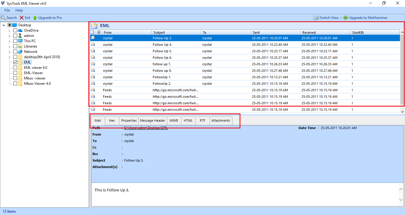 EML Viewer Feature